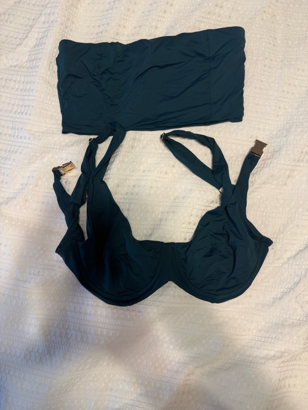 Underwire Bandeau Bikini Set in Deep Teal